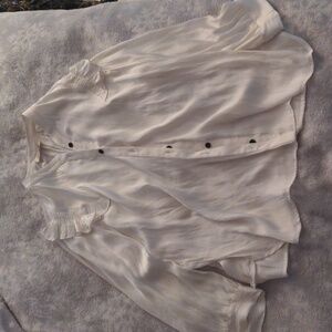 Zadig & Voltaire White Silky Button Down Blouse